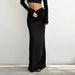 Autumn Mysterious Black Sexy Design Knitted Slim Fit High Waist Fishtail Skirt Women-Fancey Boutique