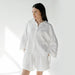 Color-White-Summer Cotton Linen Pajamas Outer Wear Long Sleeve Shorts Two Piece Set Loose Ladies Home Wear-Fancey Boutique