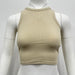 Color-Khaki-Women Clothing Basic Vest Women Clothing Slim Short Hollow Out Cutout Vest for Women-Fancey Boutique