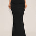 Summer Skirt Sexy Slim Hip Pleated Wide Hem Maxi-Black-Fancey Boutique