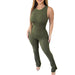 Color-Olive Green-Women Clothing Comfortable Sleeveless Zipper Slim Fit High Waist Micro Pull Jumpsuit-Fancey Boutique