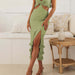 Personalized Sling Dress Close Fitting Sheath Long Slim Fit Slit Hemline at Hem Backless Dress-Fancey Boutique