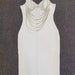 Summer Elegant Beaded Rhinestone Chain V neck Strap Dress White Hollow Out Cutout out Bandage Suspender-White-Fancey Boutique