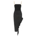 Color-Black-Dress Popular Chain Shoulder Strap Sexy Mesh Stitching Avant Garde Ruffled Pleated Black Dress-Fancey Boutique