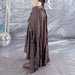 Retro Irregular Asymmetric Wooden Ear Design Long Skirt Women All Matching-Fancey Boutique