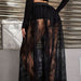 Women Clothing Summer Dark Gothic Lace See through Sexy Skirt Maxi Dress-Fancey Boutique