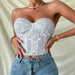 Color-Silver-Girls Nightclub Street Corset Sequin Zipper Heavy Industry Tube Top-Fancey Boutique