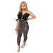Color-Black-Sexy Feather Rhinestone Slim Fit Sheath Sleeveless Jumpsuit-Fancey Boutique