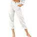 Color-White-Women Clothing Summer Solid Color Cotton Linen Loose High Waist Casual Trousers-Fancey Boutique