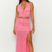 Summer Beach Cover up Suit Sexy Deep V Plunge Lace up Strap Top Split Skirt Two Piece Set-Fancey Boutique