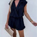 Color-Black-Women Clothing Popular Sleeveless Deep V Plunge Plunge High Waist Loose Casual Women Romper-Fancey Boutique