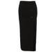 Color-Black-Fall Women Clothing Solid Color Slim Fit High Waist Split Mid Length Skirt for Women-Fancey Boutique