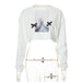 Color-White-Women Clothing Autumn Abstract Printing Long Sleeve Pullover Short Street Sexy Sweater-Fancey Boutique