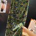 Retro Printed Skirt Women Summer Mid Length A line Skirt High Waist Slimming Green Shivering Mid Length Skirt-Random Green-Fancey Boutique