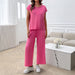 Spring Summer Women Clothing Casual Solid Color Sweater Suit-Pink-Fancey Boutique