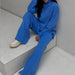 Color-Blue Suit-Autumn Winter Russian Long Sleeve Loose Casual Sweater Knitted Top Trousers Set-Fancey Boutique