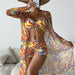 Color-Pattern 10-Swimsuit Women Split Three Piece Suit High Waist Long Sleeves Blouse Internet Celebrity Drawstring Suit-Fancey Boutique
