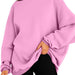 Color-Pink-Women Clothing Hooded Pullover Oversized Loose Casual Brushed Hoody-Fancey Boutique