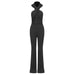 Color-Black-Winter Black Backless Hooded Jumpsuit Women Clothing Sexy Pocket Design-Fancey Boutique