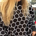 Round Neck Bee Sweater Autumn Winter Loose Lattice Pullover Sweater for Women-Black-Fancey Boutique