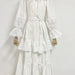 French Elegant Dress Summer Women Clothing Lace Tied Long Sleeves High Grade Maxi Dress-White-Fancey Boutique