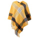Color-Yellow-Autumn Winter Cashmere Contrast Color Striped Cloak Knitted Tassel Scarf Shawl Women-Fancey Boutique