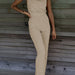 Color-Khaki-Summer Sexy Women Wear Solid Color Nightclub Casual Jumpsuit-Fancey Boutique