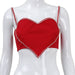 Color-Red-Women Clothing Sexy Heart Shape with Diamond Bandeau Sling Short Vest Cropped Sexy Top for Women-Fancey Boutique