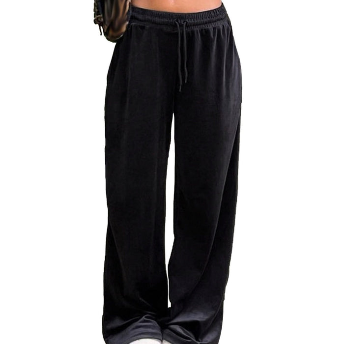 Simple Comfortable Casual Pants Autumn Winter Korean Velvet Loose Draping Effect Trousers-Fancey Boutique