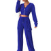 Women Clothing Solid Straight Hoodie Two Piece Set-royal blue-Fancey Boutique