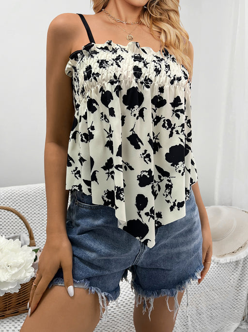 Color-Apricot-Women Clothing Summer Printed Camisole Vacation Top-Fancey Boutique