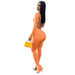 Color-Orange-Women Clothing Sexy Finger Stall Clothes Solid Color Backless Slit Small Horn Jumpsuit-Fancey Boutique