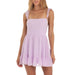 Summer Solid Color Cami Dress Sexy Backless Sexy White Lace Splicing Dress-Purple-Fancey Boutique