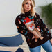 Color-Black-Year Christmas Sweater Half High Collar Long Sleeves Cartoon Cute Snowflake Bear Pattern Pullover Women-Fancey Boutique