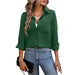 Color-Green-Spring Summer Women Clothing Women Office Shirt Office Business Long-Sleeved Shirt-Fancey Boutique