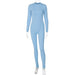 Color-Blue-Popular Women Clothing Autumn Solid Color Slim Yoga Sports Jumpsuit-Fancey Boutique