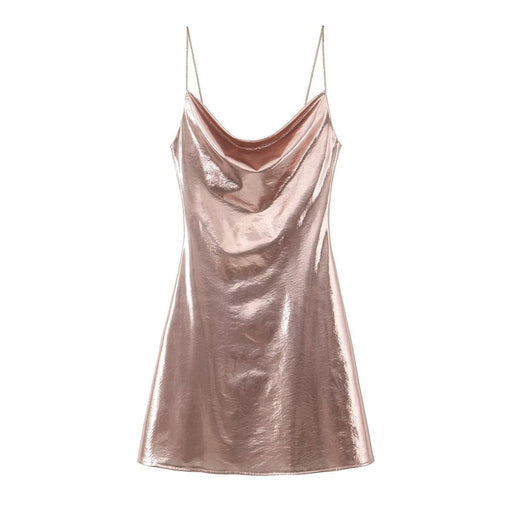 Color-Pink-【MOQ-5 packs】 Fall Women Clothing Metal Strap Dress-Fancey Boutique