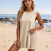 Color-Apricot-Summer Loose Casual Round Neck Vest Shorts Women Suit Women-Fancey Boutique