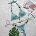 Color-Green-Sexy Crystal Diamond Bikini Strap Women Split Swimsuit Beach Swimsuit-Fancey Boutique