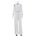 Striped Vest Trousers Summer Women Casual Wear Office Two Piece Set-White-Fancey Boutique