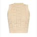 Color-Khaki Vest-Long Sleeve Short round Neck Hollow Out Cutout out Knitwear Dress Vest Shorts Women-Fancey Boutique