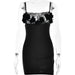 Color-Black-Women Clothing Autumn Winter Lace Splicing Sling Dress Women Sexy Street Shooting Backless Short Dress-Fancey Boutique