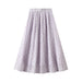 Color-Light Purple-Fresh Small Polka Dot Chiffon Pleated Skirt Women Spring Summer Polka Dot Pleated High Waist A Line Midi Skirt-Fancey Boutique