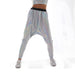 Color-Laser Silver-Metallic Coated Fabric Saggy Pants Street Harem Pants Loose All Match Baggy Pants-Fancey Boutique