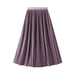 Color-Purple-Elegant Pleated Skirt Double Pleated Draping Summer Slimming Mid Length Pleated Skirt-Fancey Boutique