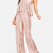 Color-Champagne Pink-Dress Jumpsuit Sequin Sling Long Cocktail Party Slim Fit Sheath Trousers-Fancey Boutique