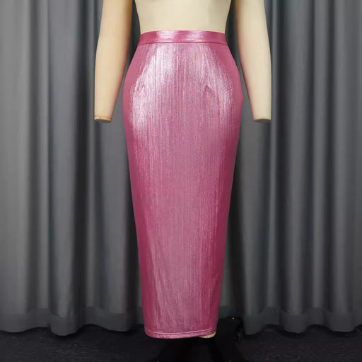 Affordable Luxury Sheath Slim Skirt Party High Waist Slimming Women Clothing Skirts Party Skirt-Pink-Fancey Boutique