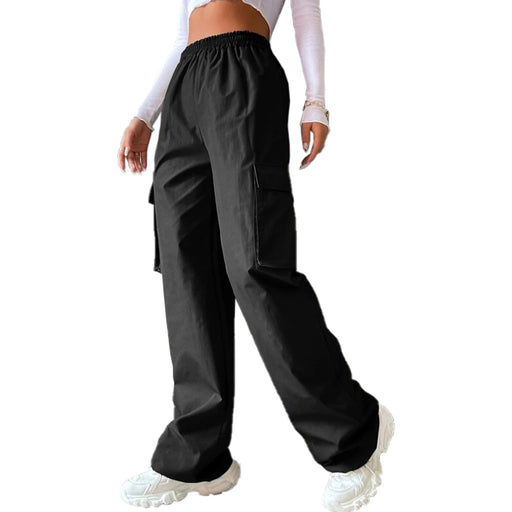 Color-Black-Women Clothing Autumn Best Solid Color High Waist Flip Pocket Overalls Women-Fancey Boutique
