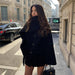 Color-Black-Fashionable Tassel Contrast Color Scarf Double Sided Cotton Embroidered Coat Autumn Winter-Fancey Boutique