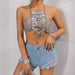Ornament Acrylic Dripping Gem Hollow Out Cutout Bra Bikini Strap Waist Chain Women Body Cha-Silver-Fancey Boutique